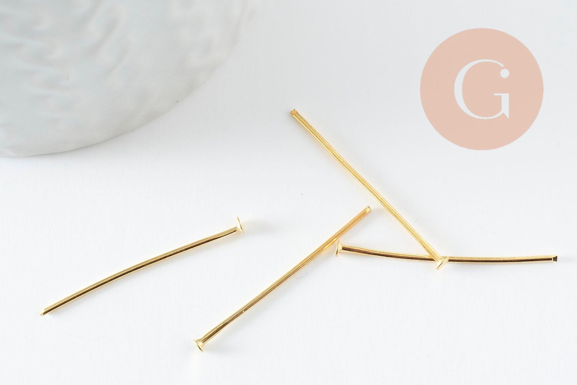 Gingerlily Apprêts tiges tête clou doré 30mm lot 10g