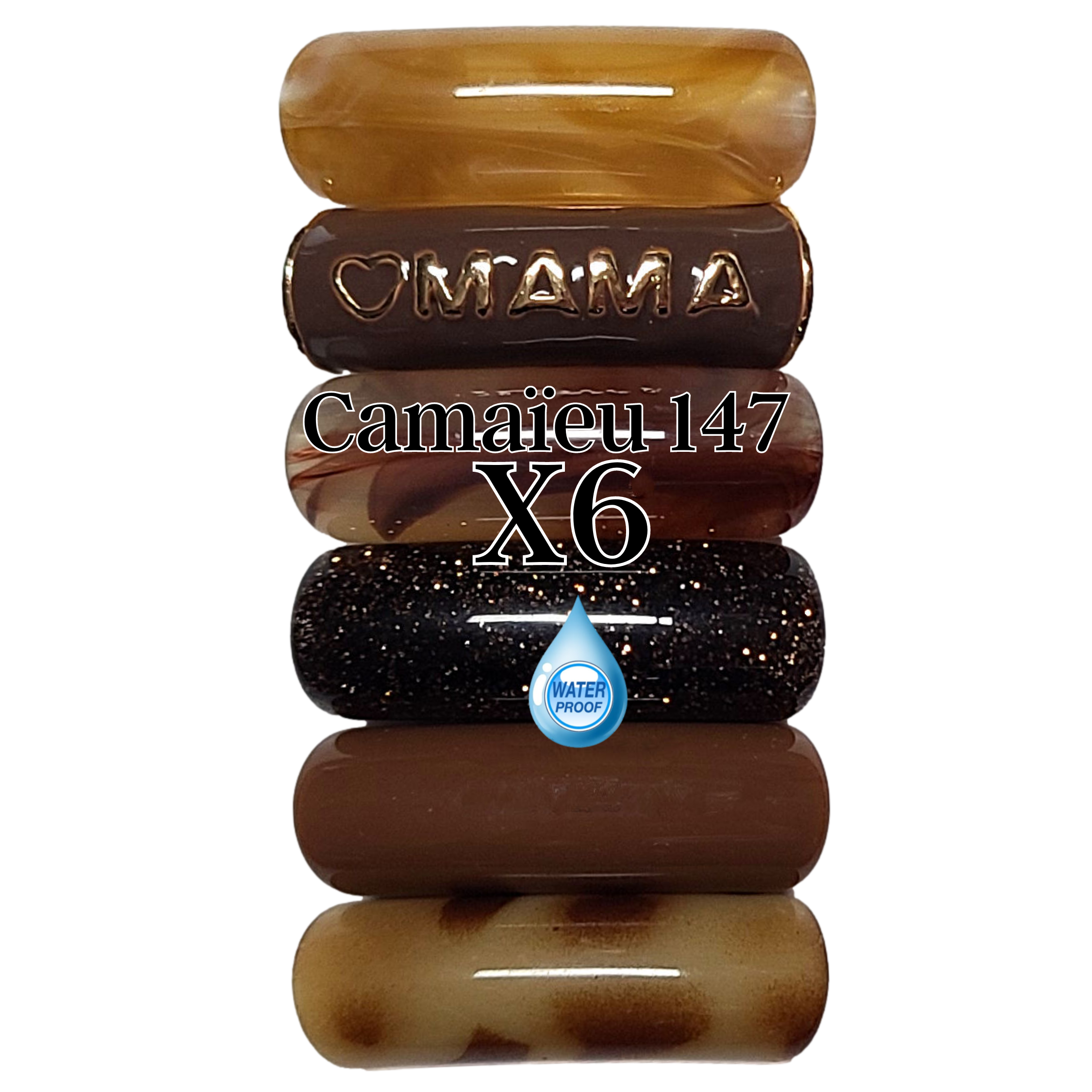ARTSHOP Camaieux Lot 6 Tubes Incurvés 12MM Marron