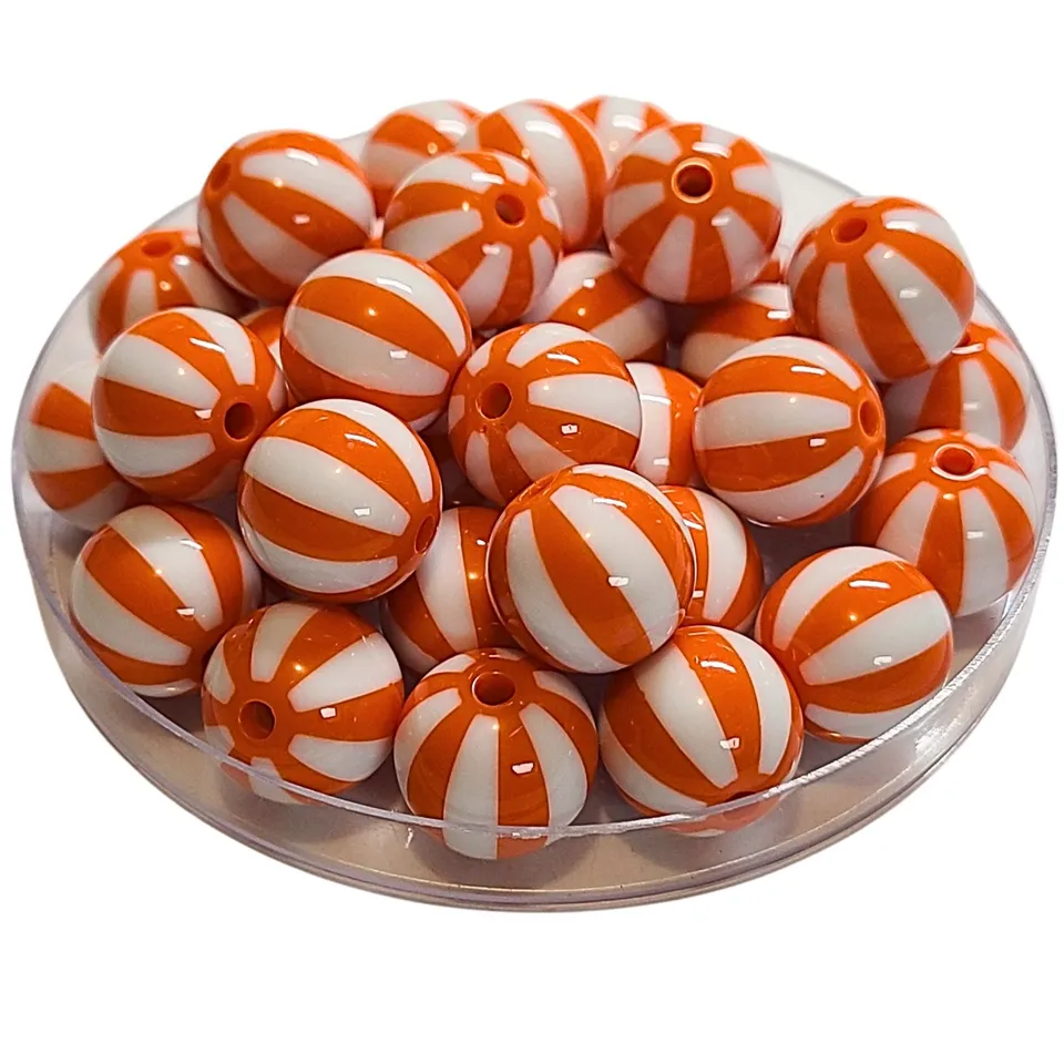 ARTSHOP Boules 16MM 407 Mandarine perles acryliques x15 rayées
