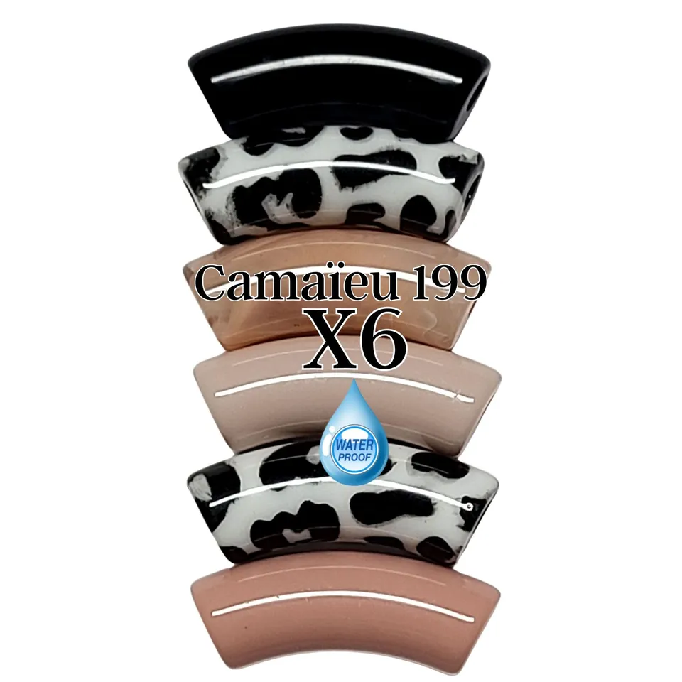 ARTSHOP Camaieu 199 tubes incurvés perles acrylique rose x6