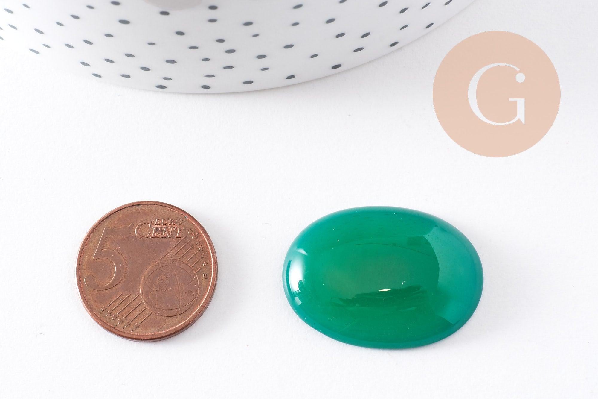 Gingerlily G10211 cabochon agate verte 30x22mm x1
