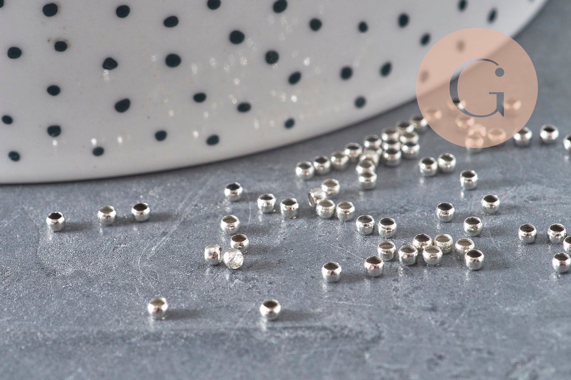 Gingerlily Perles à écraser laiton platine 2 mm 1 g sans nickel