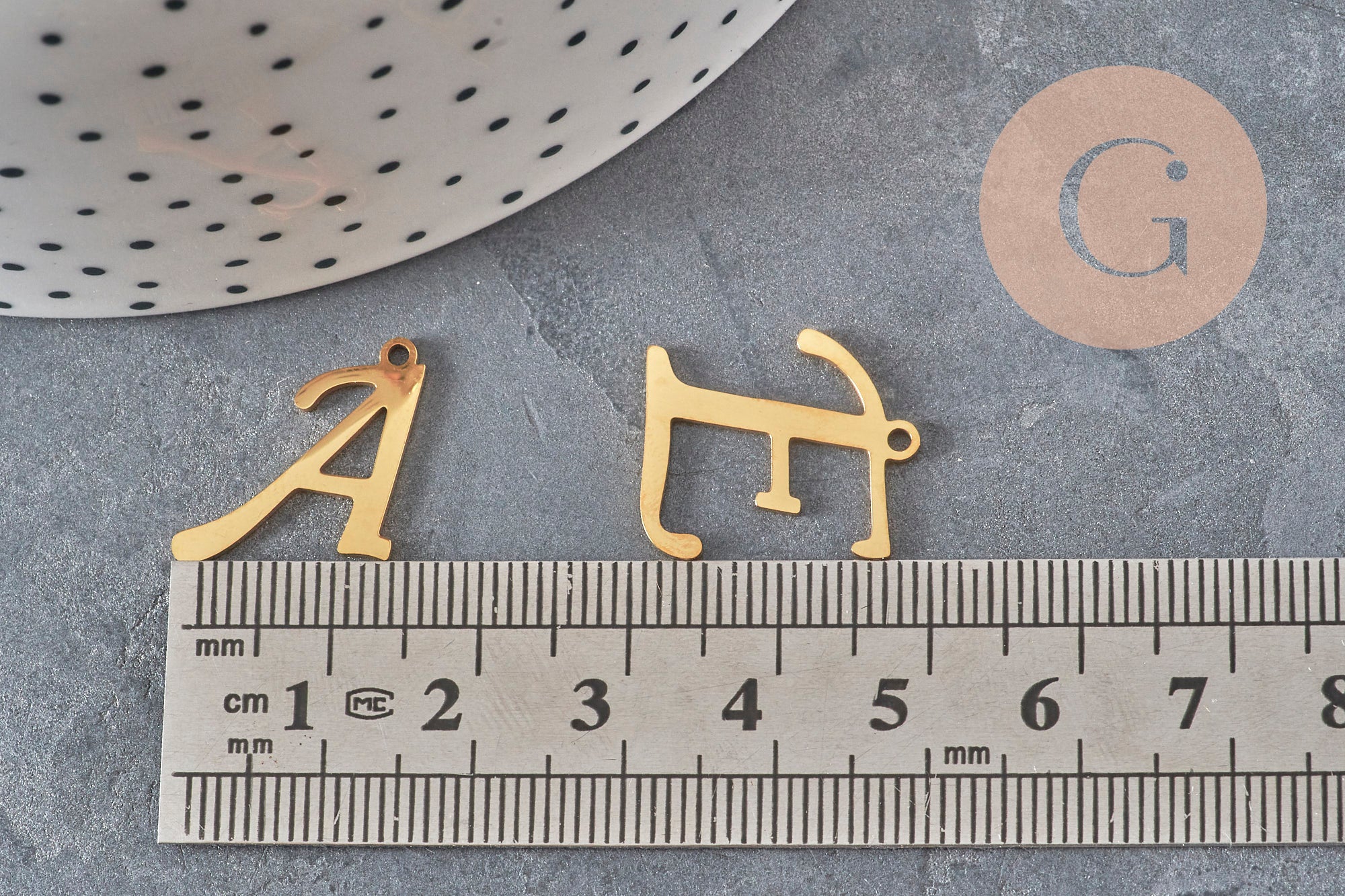 Gingerlily G11375 pendentif lettre initiale A acier doré 20,5mm