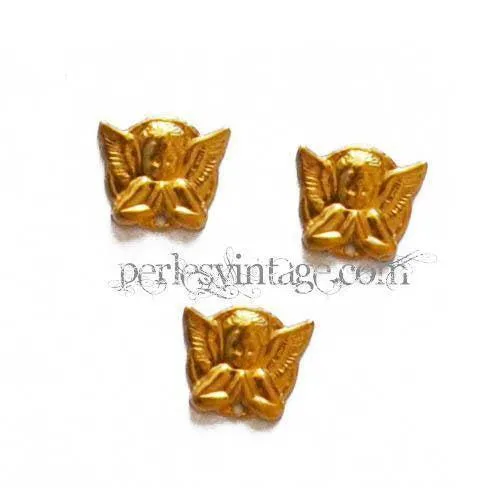 Gingerlily Perles Breloque ange doré 15mm x1 laiton