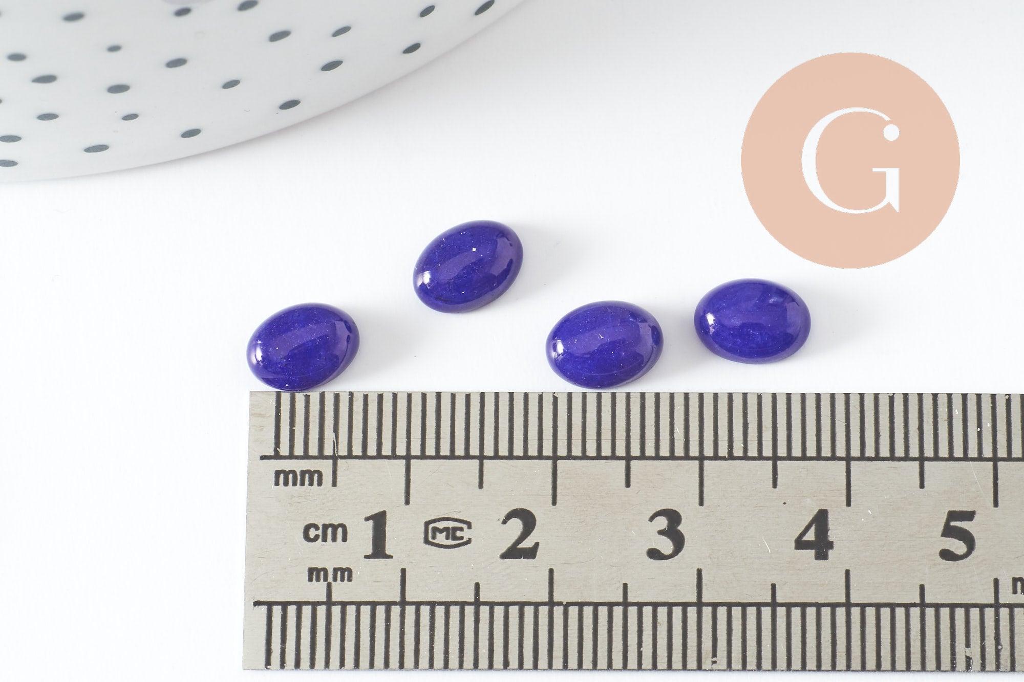 Gingerlily Jade cabochon ovale bleu roi 8x6mm x1 bague