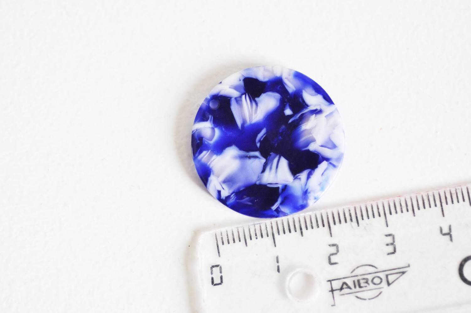 Gingerlily Apprêts connecteur acétate cercle bleu nuit 2,7cm x2