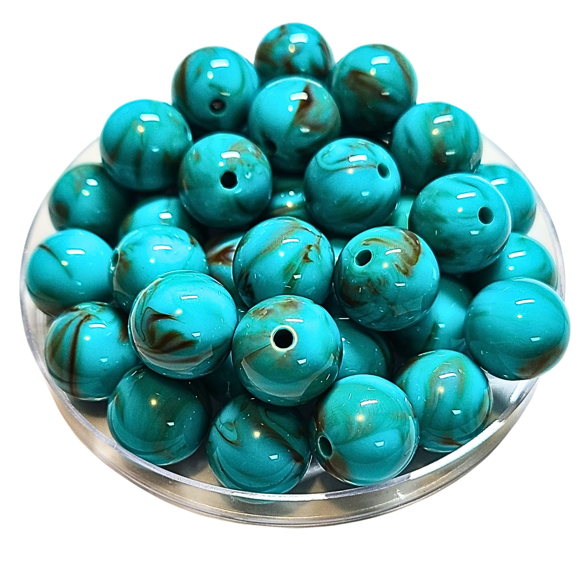 ARTSHOP Boules 16MM 301 perle turquoise marbré x1