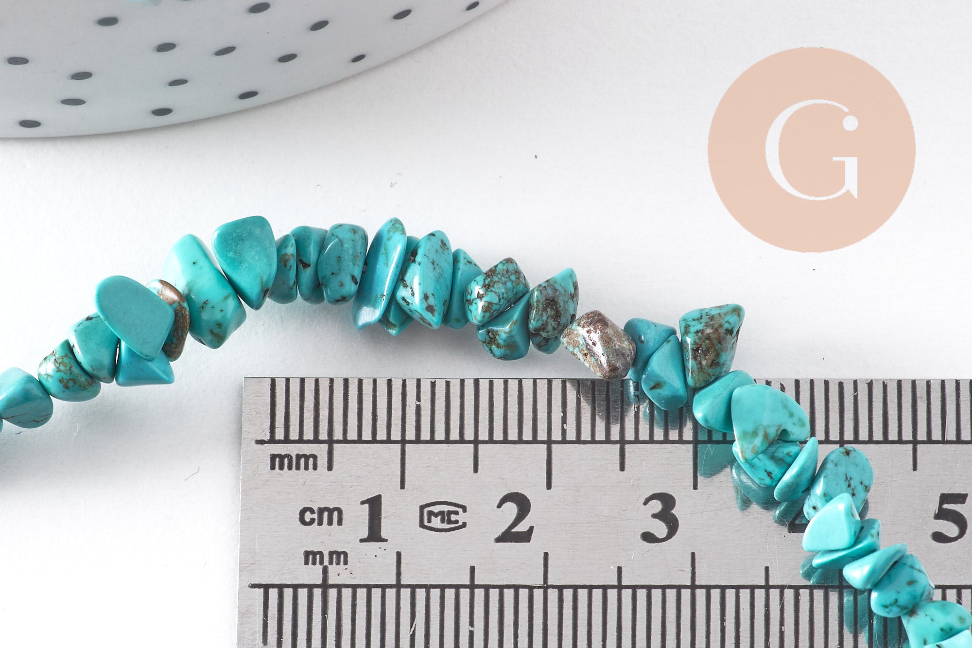 Gingerlily Turquoise G10910 chips pierre fil 83 cm 5-8 mm