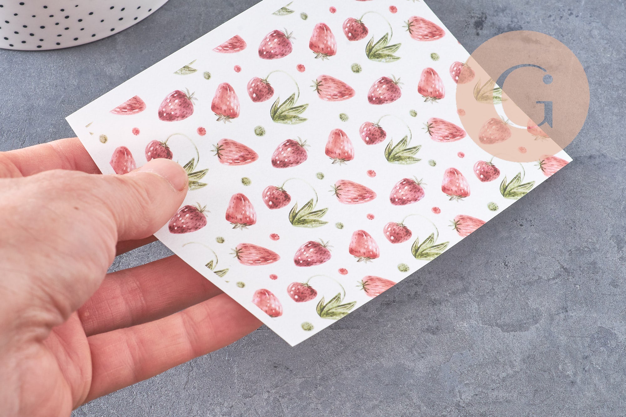 Gingerlily Pâte G10764 feuille transfert fraises 14x10cm x1