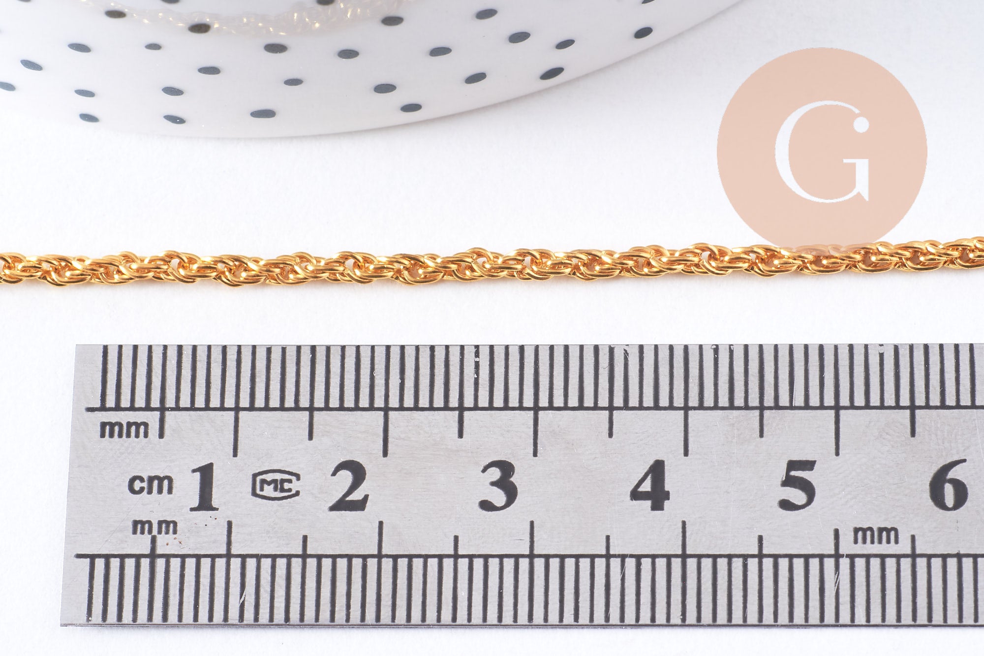 Gingerlily Chaînes pour bijoux DIY G10655 torsadée dorée 3 mm 1 m