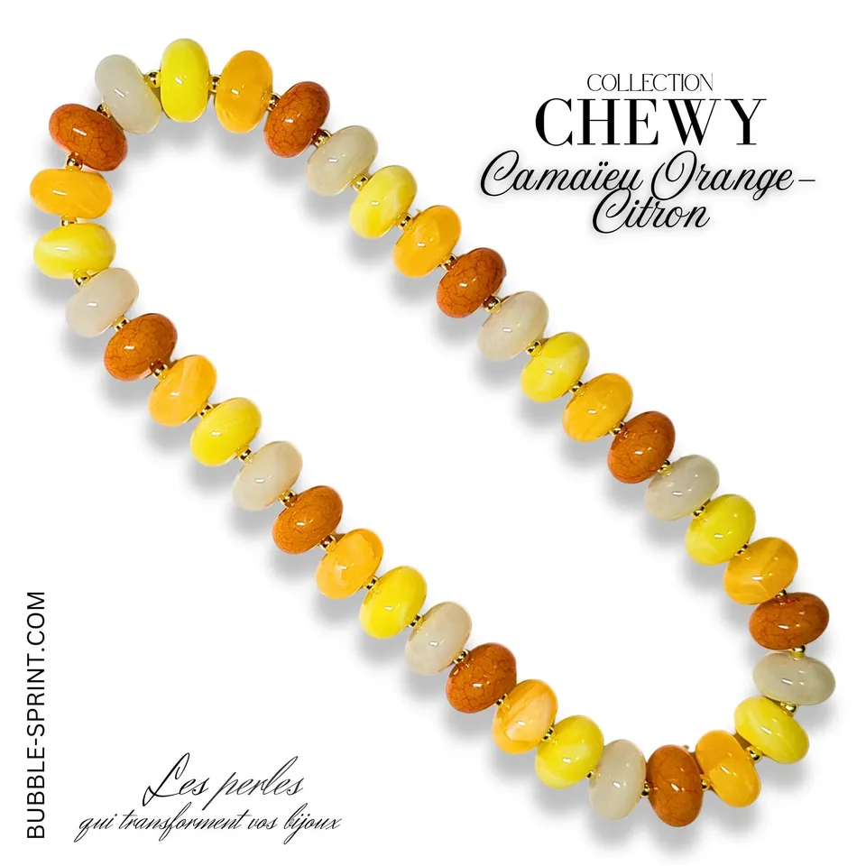 ARTSHOP CHEWY Orange-Citron collier fantaisie kit 46CM