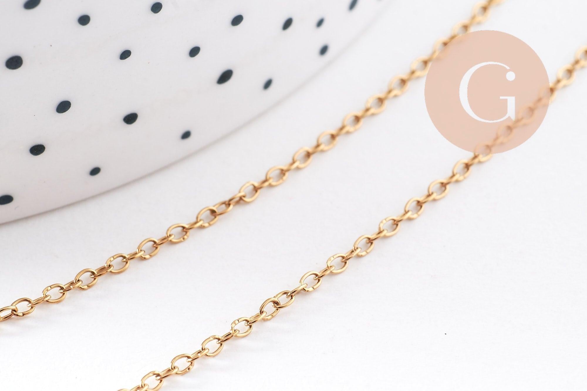 Gingerlily G10265 collier chaîne forçat doré 50 cm