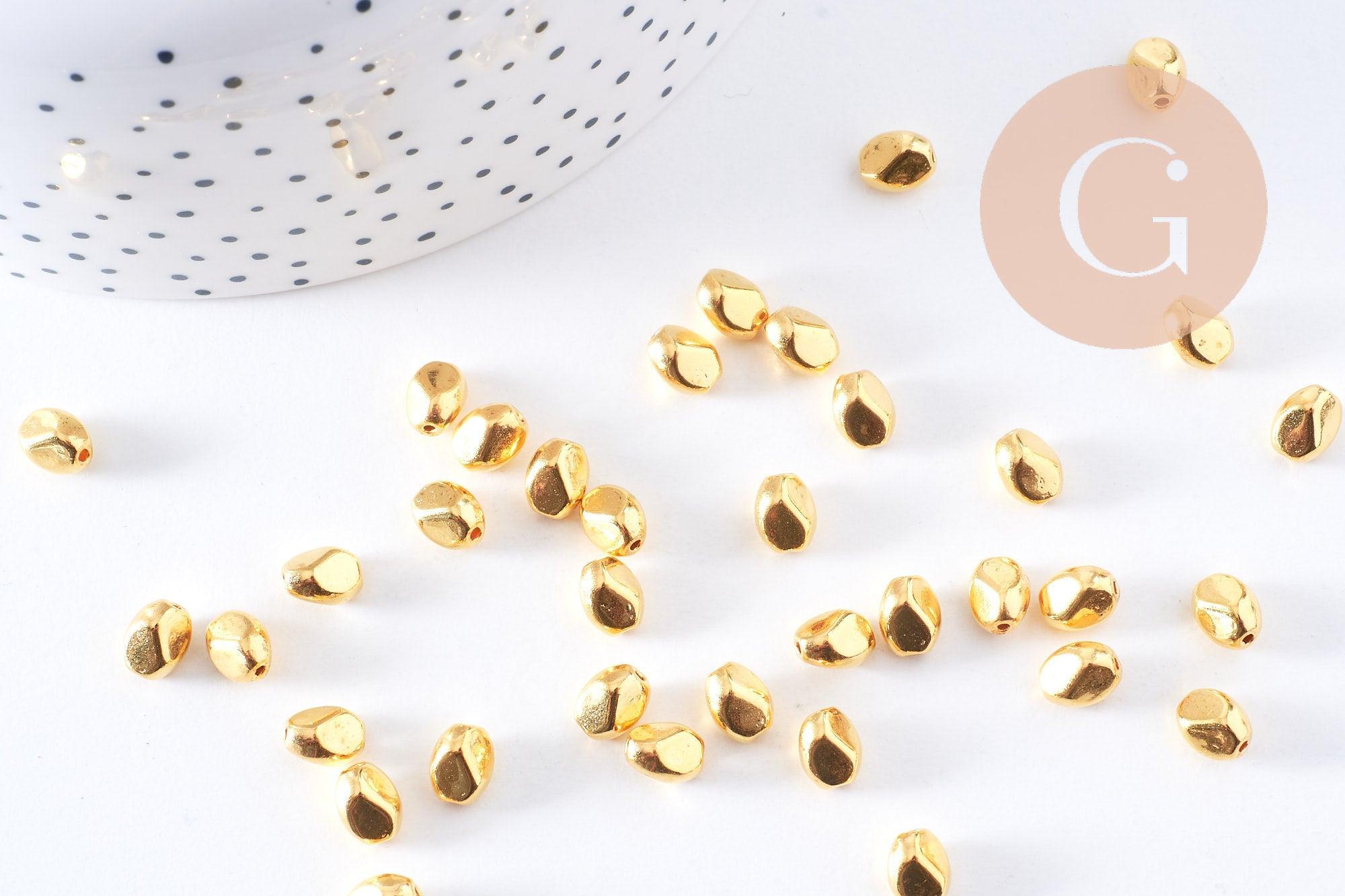 Gingerlily G10686 perles nuggets zamac doré 6x5mm x40