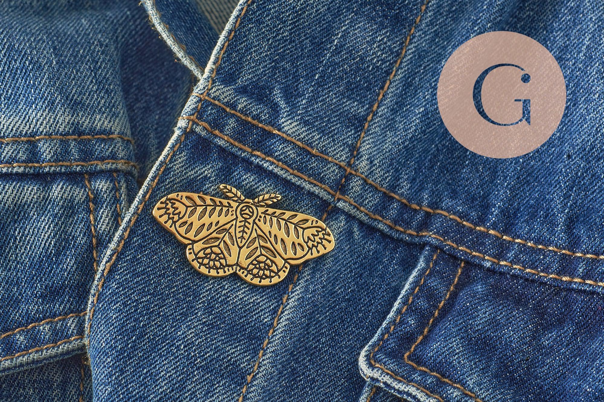 Gingerlily Broches papillon G9787 broche acier doré 41mm
