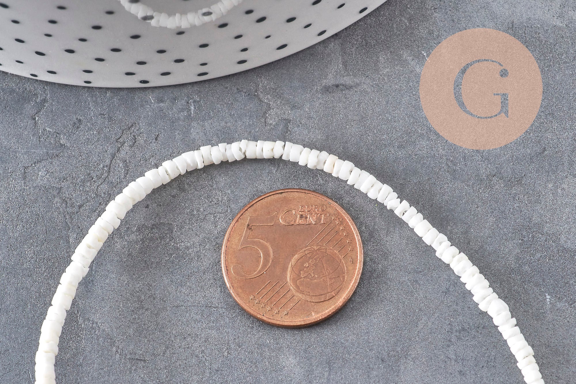 Gingerlily Perles DIY G11092 perle heishi coquillage blanc 3-4mm