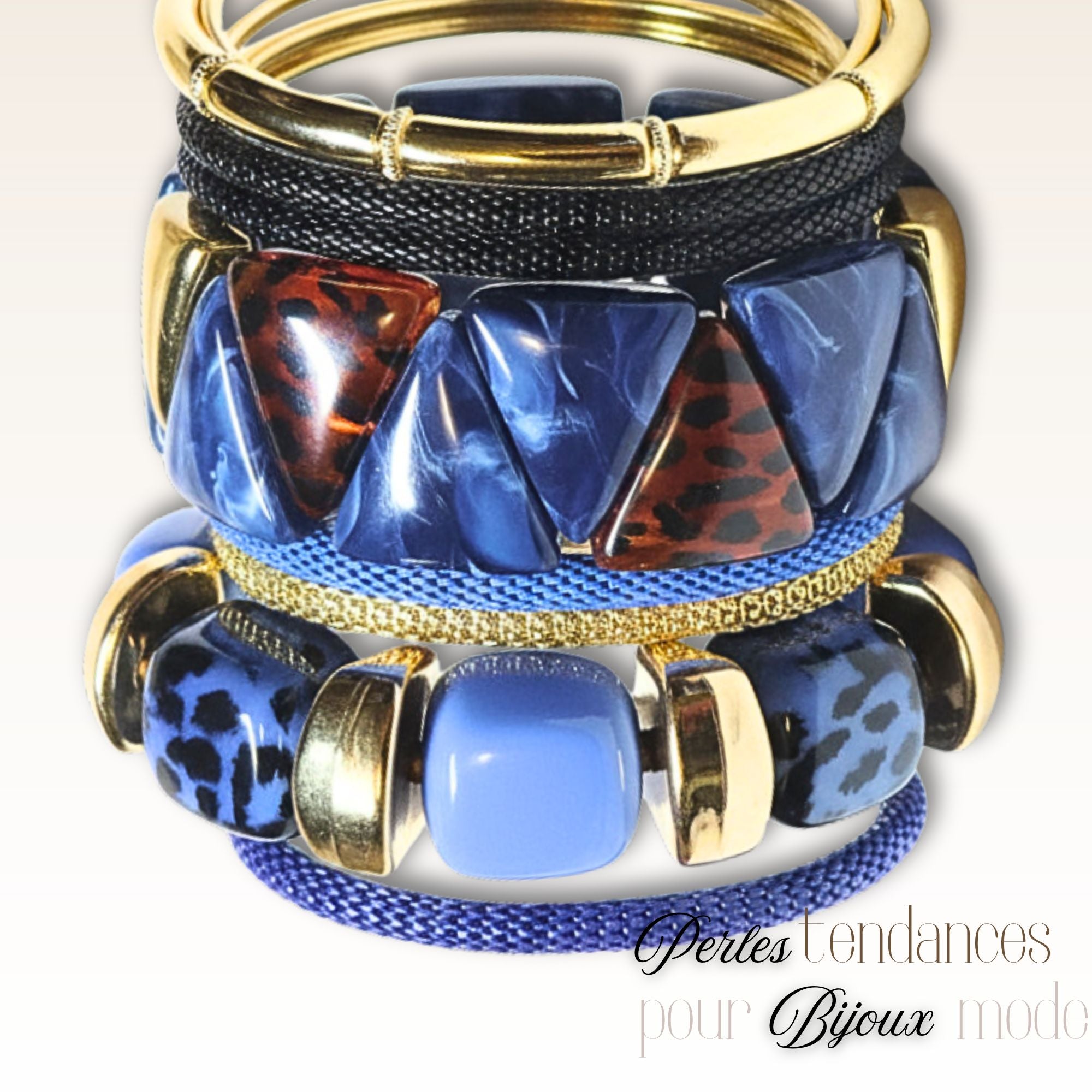 ARTSHOP Cotte de Mailles bracelet 20 Bleu Marine x1 fin