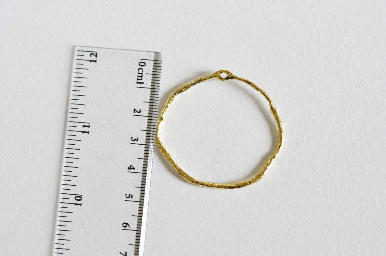 Gingerlily Pendentifs Rond laiton brut pendentif 44mm x2