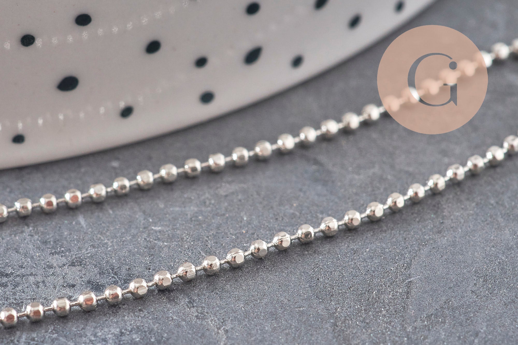 Gingerlily G11315 chaîne boule laiton platine 1,5mm 5m