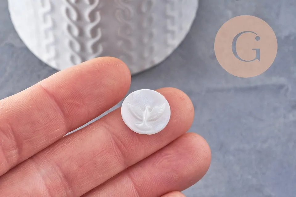 Gingerlily G9971 cabochon nacre colombe blanc 15,5mm