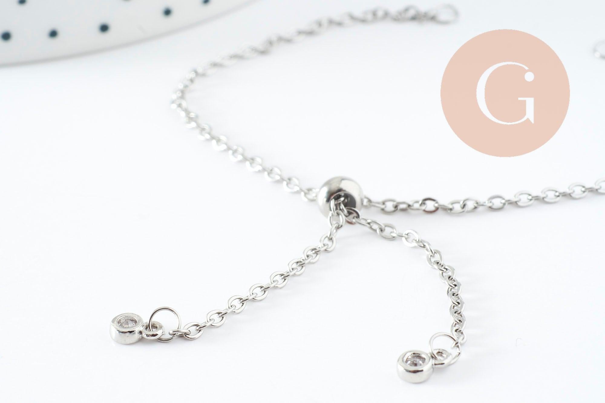 Gingerlily G10230 base bracelet acier zircon 26,6cm