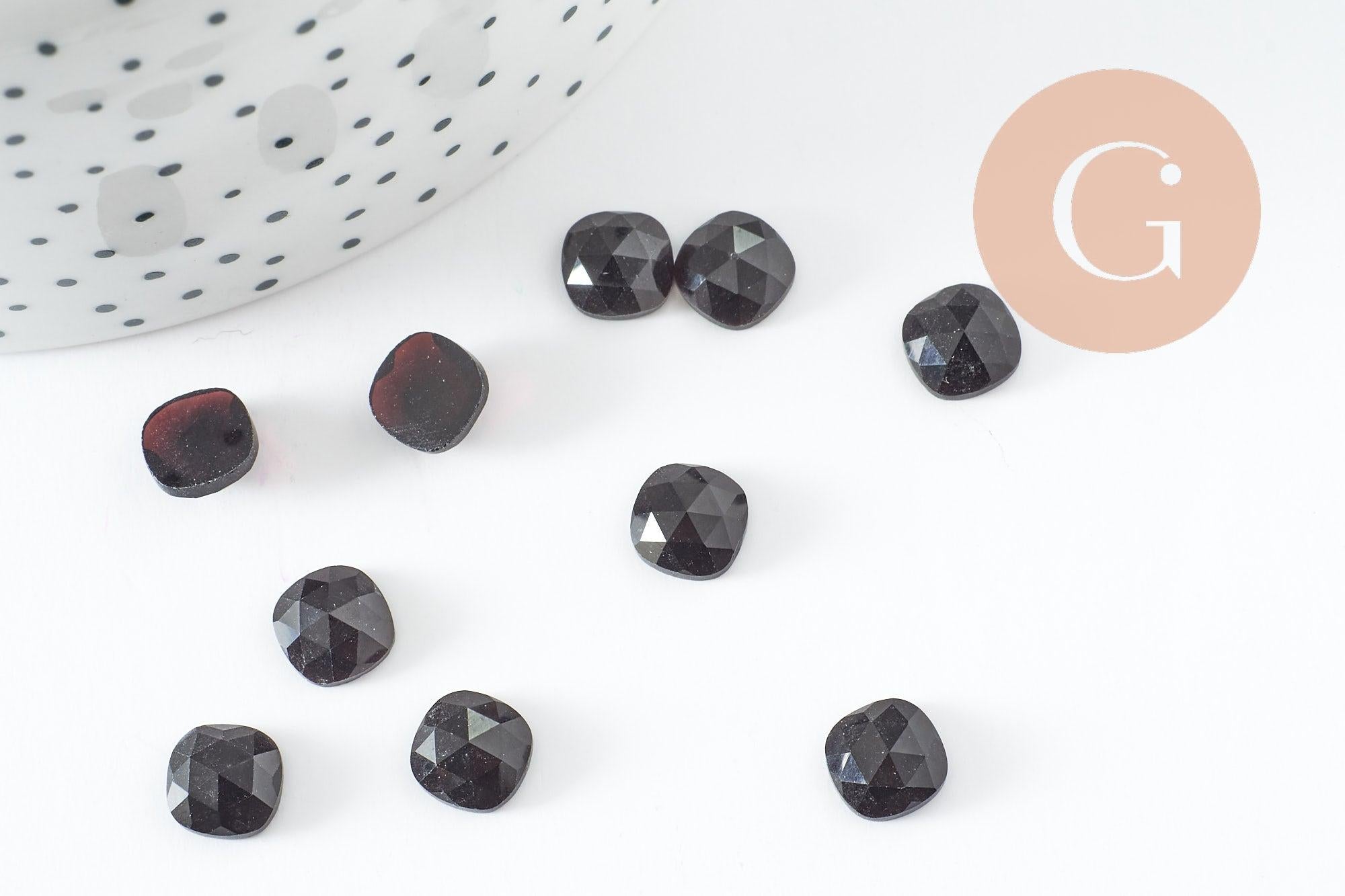Gingerlily Pierres cabochon carré obsidienne naturelle 8x8mm x1