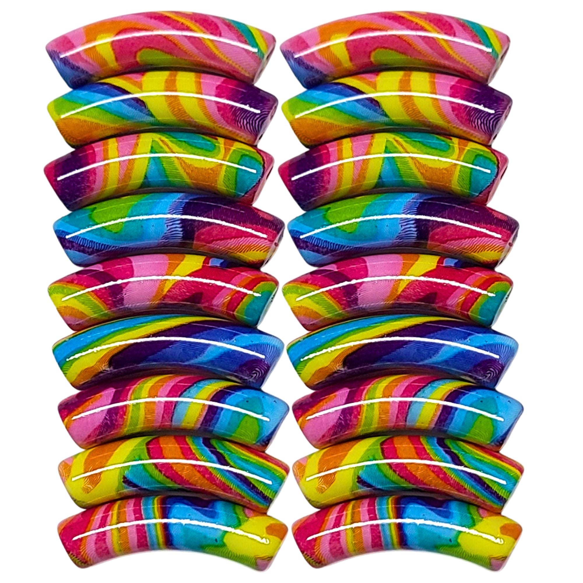 ARTSHOP Tubes DESIGN 1006 perles pop art 8MM x6 multicolore