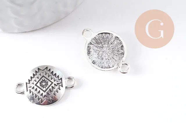 Gingerlily Pendentifs connecteur rond zamac 26 mm x2 platine