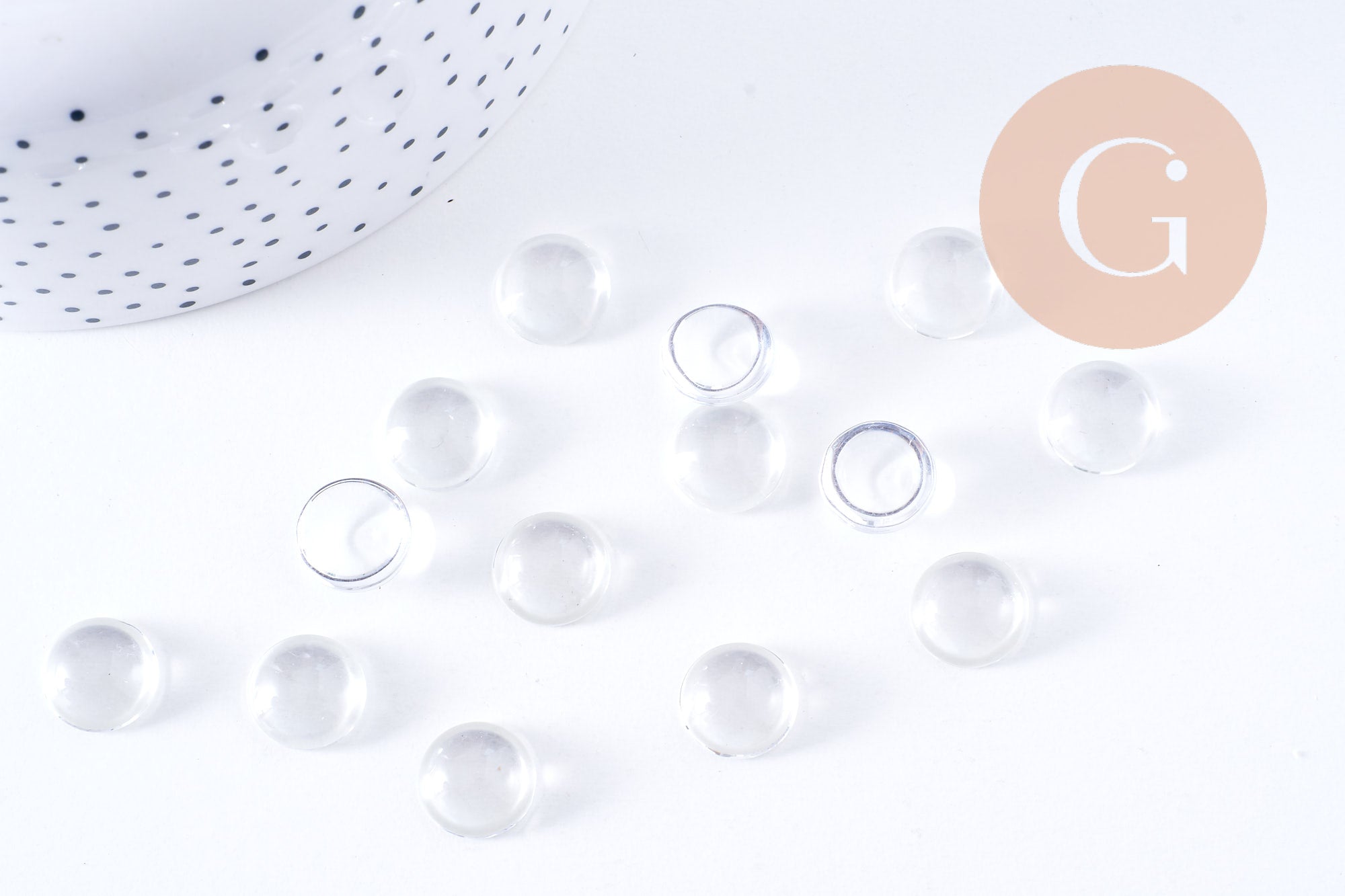Gingerlily G10690 cabochon rond verre transparent 11,5mm x5