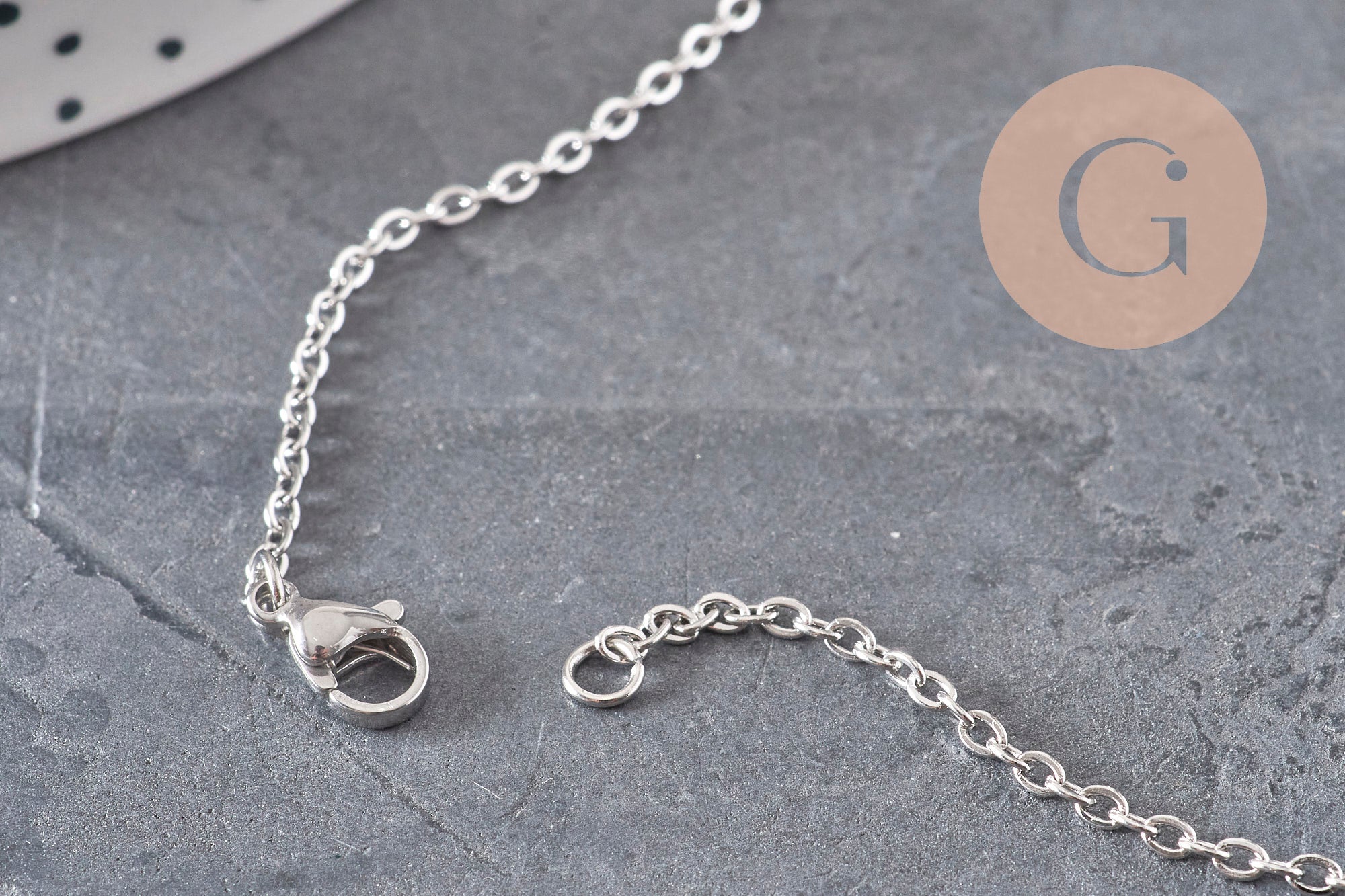Gingerlily Chaînes collier chaîne forçat platine 2mm 37,8cm x1 inox