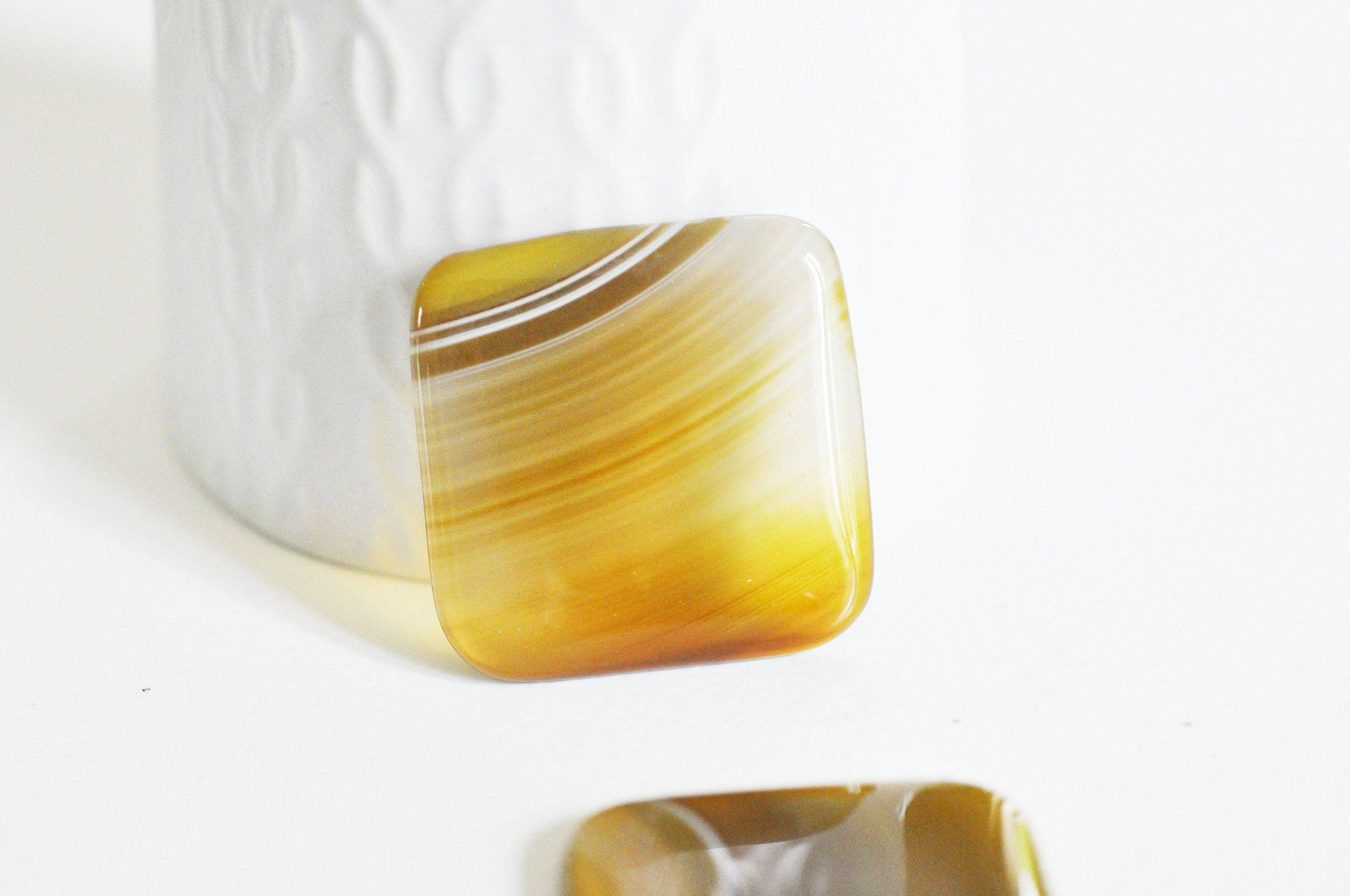 Gingerlily Cabochon carré agate jaune 39mm pierre naturelle
