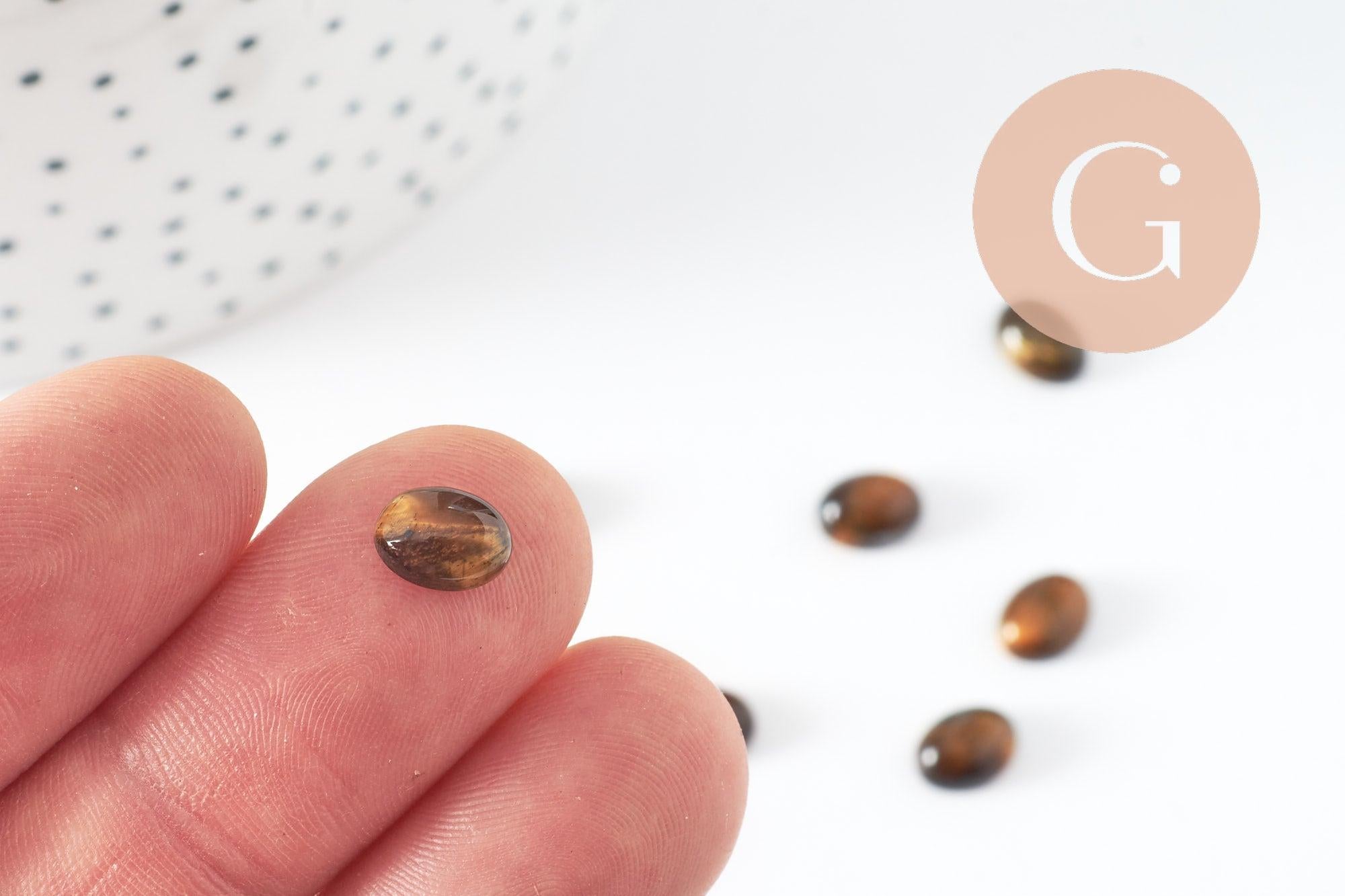 Gingerlily Oeil de Tigre Cabochon Ovale 8x6mm x1 Protection