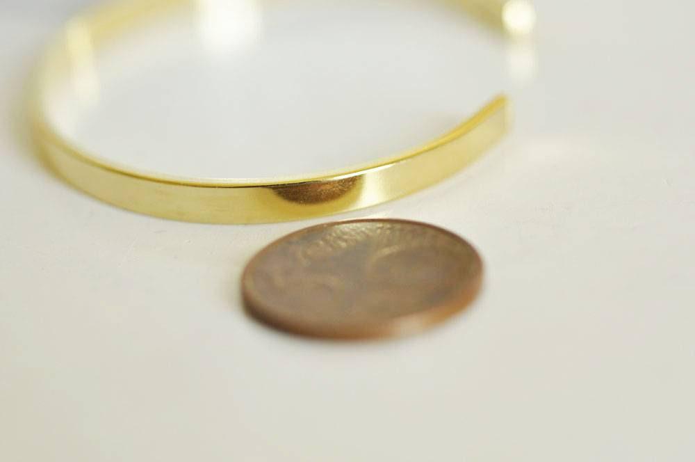 Gingerlily G0653 bracelet jonc laiton doré 16K 60mm