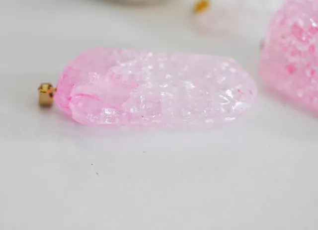 Gingerlily Pendentif pendentif cristal rose doré x1
