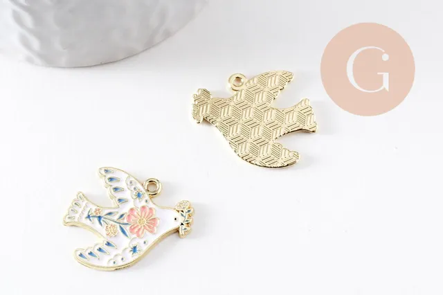 Gingerlily Pendentifs G10041 pendentif colombe blanche lot 2
