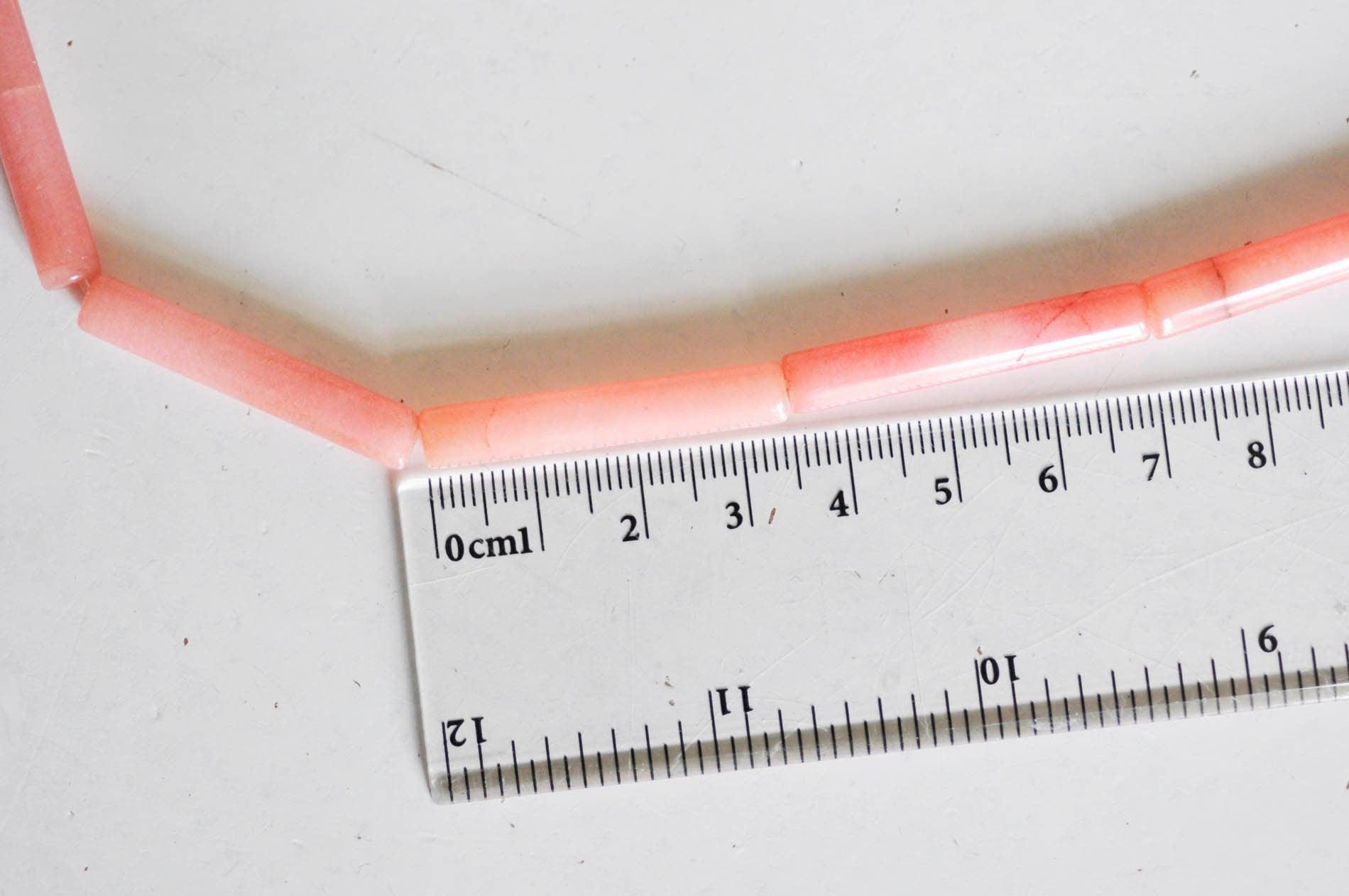 Gingerlily Perles G2756 perles tube jade rose 36mm fil 11