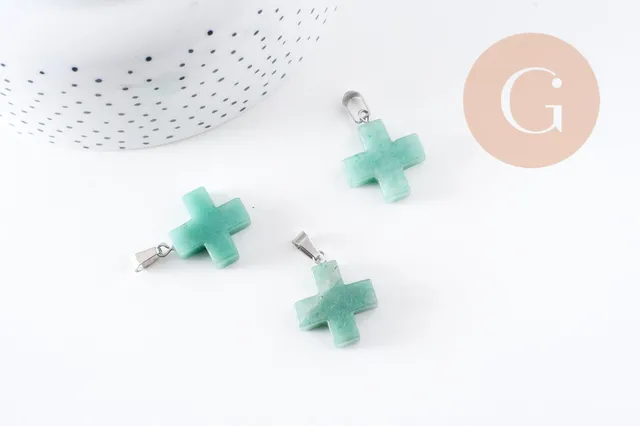 Gingerlily Pendentifs bijoux DIY G10070 croix aventurine 24mm