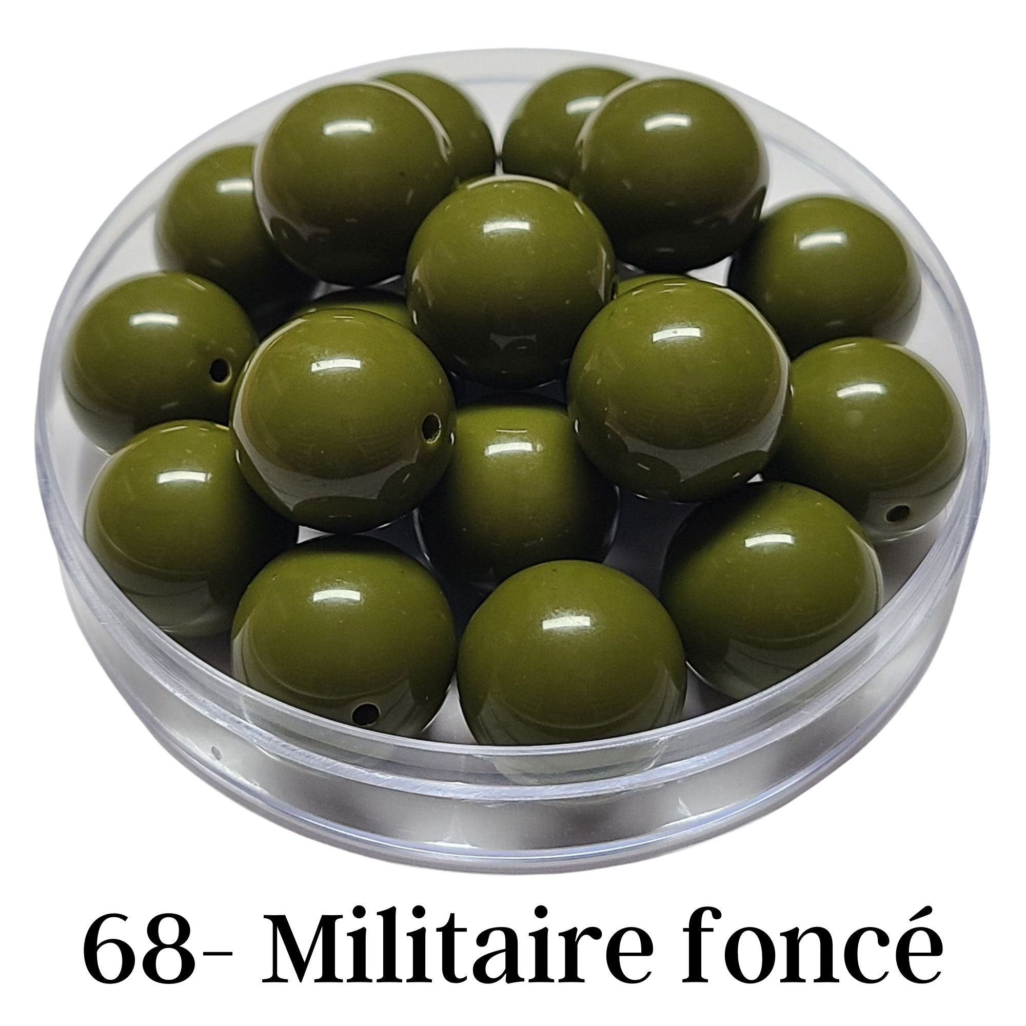ARTSHOP Boules 20MM n°68 perle vert militaire x1