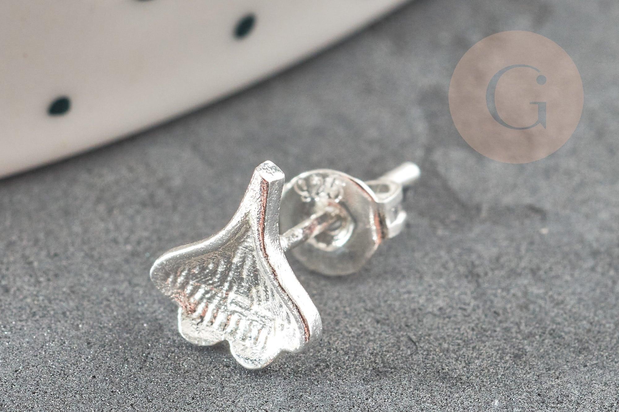 Gingerlily G9250 puces feuille ginkgo argent 925 paire
