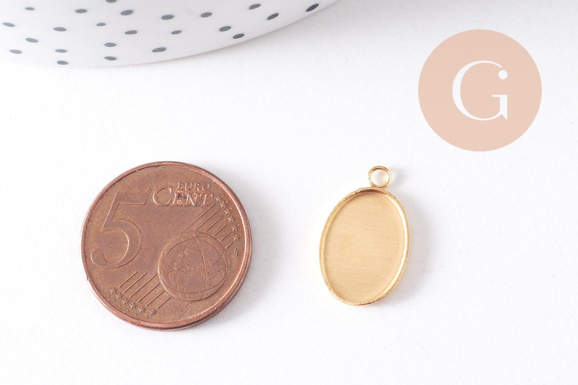 Gingerlily G10293 pendentif ovale support cabochon 14x10mm doré x2