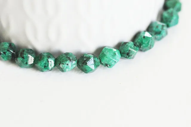 Gingerlily Perles jaspe sésame kiwi vert 8,5mm fil 45