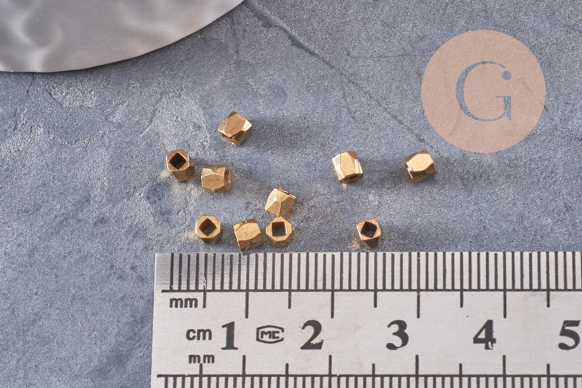 Gingerlily Perles intercalaires laiton doré G9921 3x3mm x50