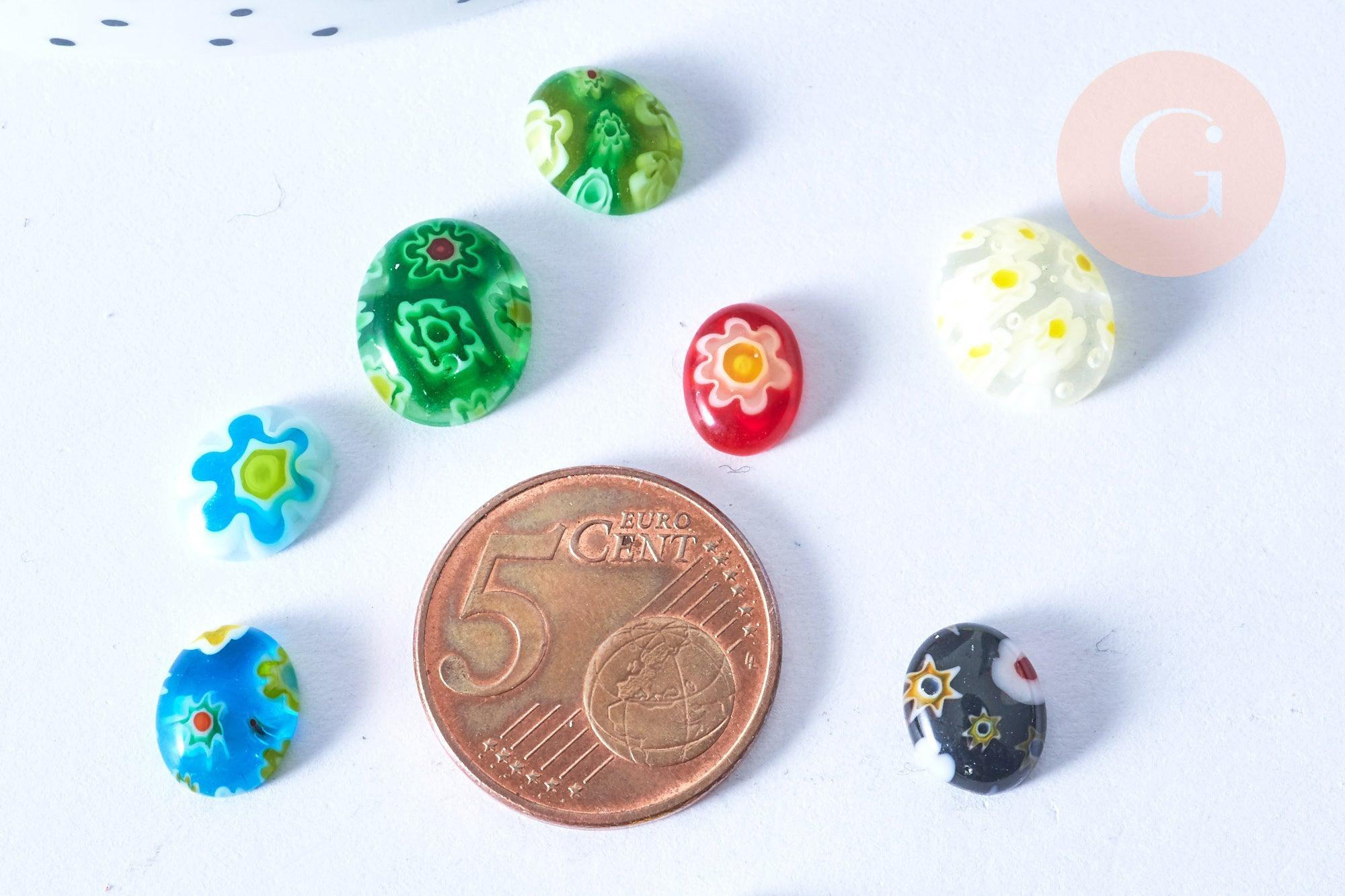 Gingerlily Cabochons ovales millefiori G8733 10-14mm x10