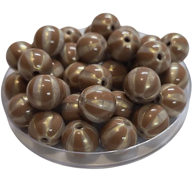 ARTSHOP Boules 16MM 423 perles acryliques Choco Café x10 rayées