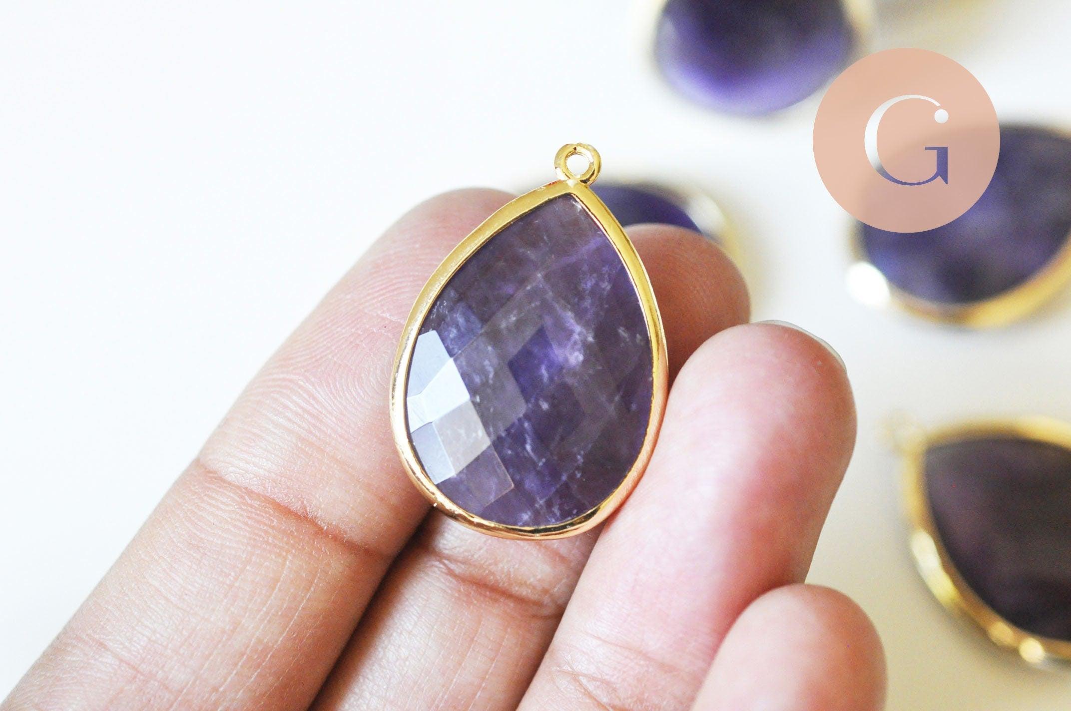 Gingerlily pendentif goutte G5626 améthyste violette 20mm