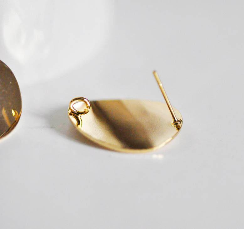Gingerlily G2477 supports boucles puce rond doré 18K 22mm x2