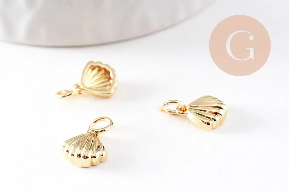 Gingerlily Pendentifs G10043 pendentif coquillage doré 9mm x2