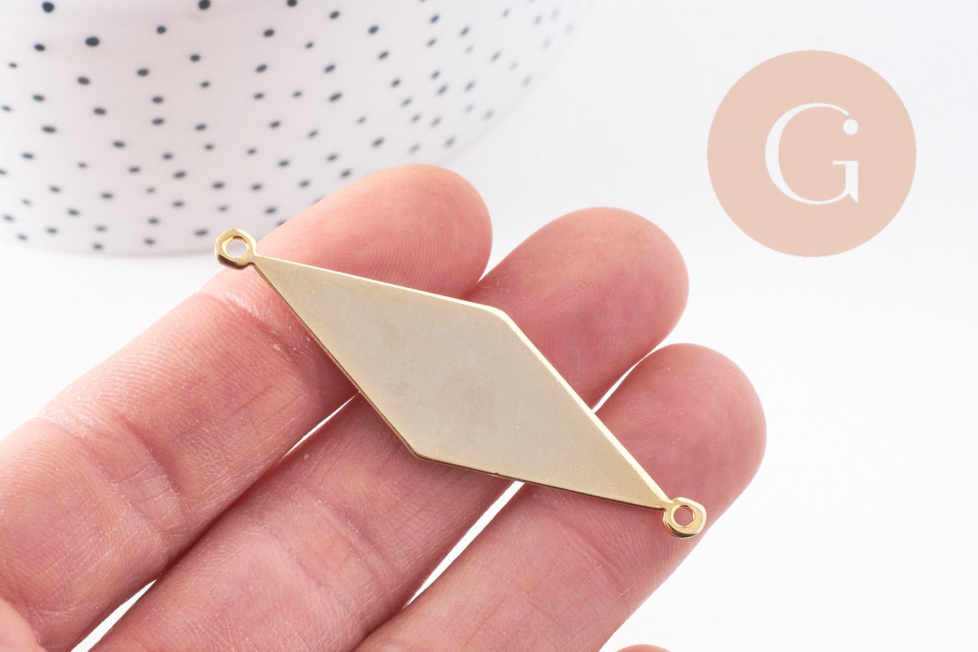 Gingerlily Pendentif triangle laiton doré 16K texturé x1