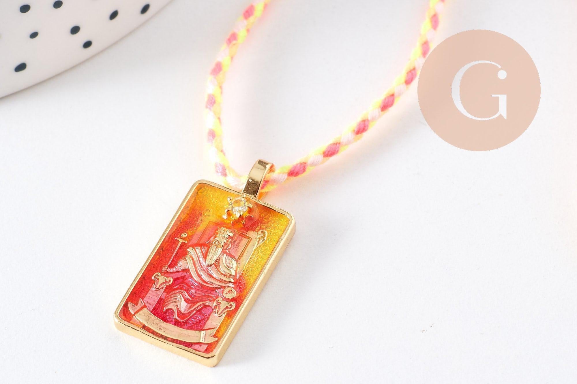 Gingerlily G10108 kit collier médaille Tarot coloré x1