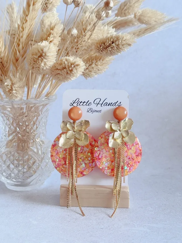 Little Hands Bijoux Capucine boucles d'oreilles Sunset Glow orangé