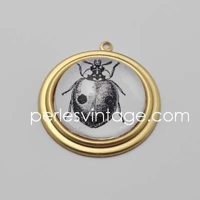 Gingerlily Perles EP 1 pendentif coccinelle laiton doré